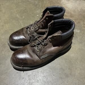 Vintage 90s Red Wing Brown Steel Toe Leather Workwear Boots